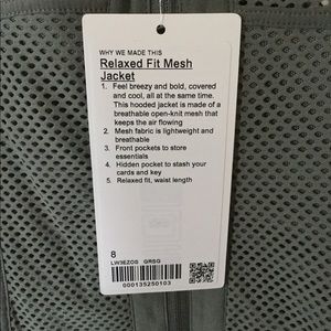 LULULEMON Relaxed Fit Mesh Jacket size 8 in Gray Sage (GRSG)